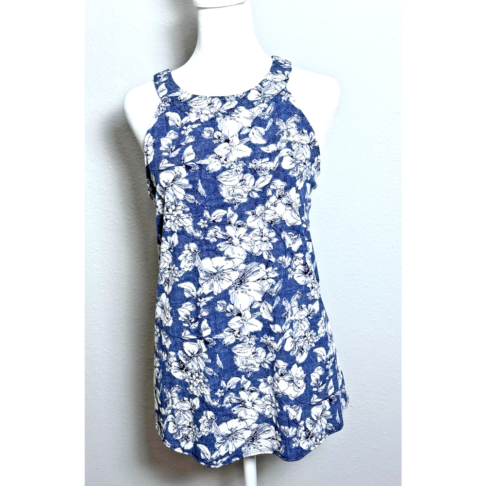 Fortune & Ivy Women’s Blue & White Stripe Tank Top Size Small